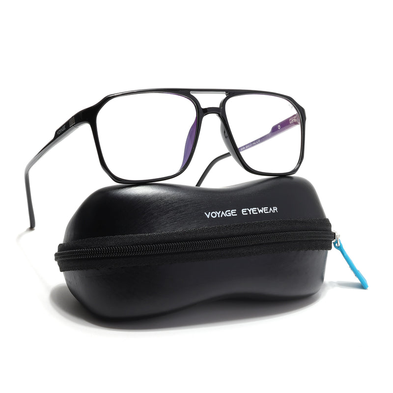 Voyage Visionary Select Shine Black Square Eyeglasses for Men & Women (2036SLMG6452-C2)