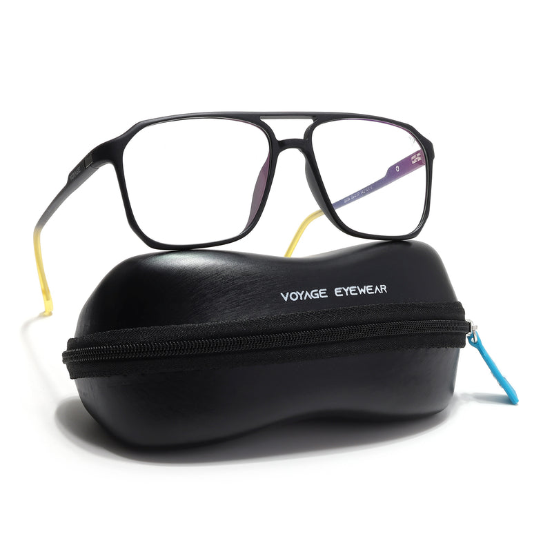 Voyage Visionary Select Matt Black Square Eyeglasses for Men & Women (2036SLMG6456-C6)