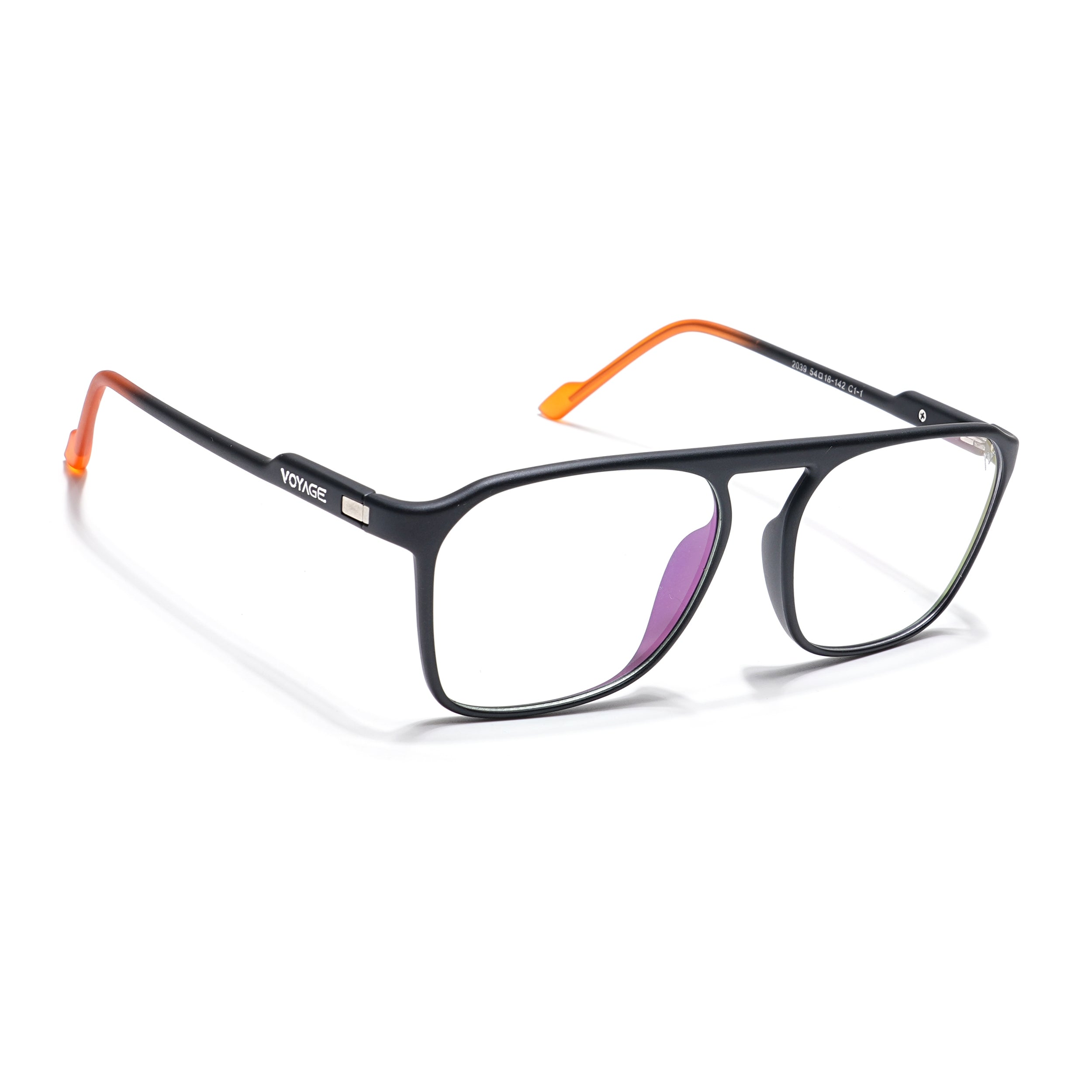 Voyage Visionary Select Matt Black Square Eyeglasses for Men & Women (2039SLMG6409-C1)