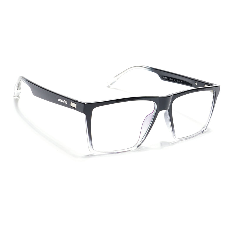 Voyage Visionary Select Black & Transparent Square Eyeglasses for Men & Women (2040SLMG6363-C5)