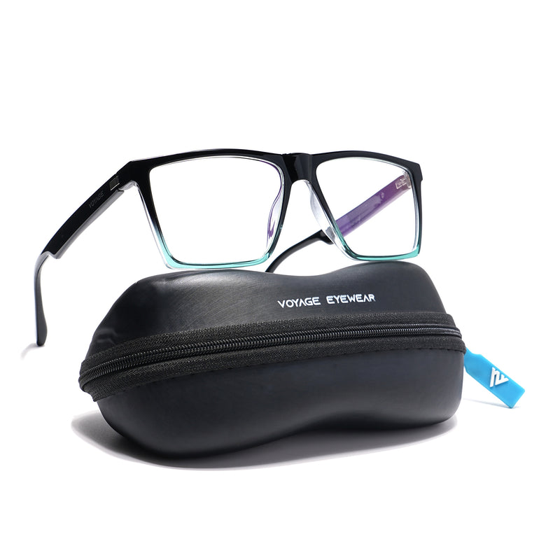 Voyage Visionary Select Black & Light Blue Square Eyeglasses for Men & Women (2040SLMG6365-C7)