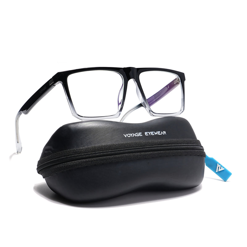 Voyage Visionary Select Black & Transparent Square Eyeglasses for Men & Women (2041SLMG6370-C5)