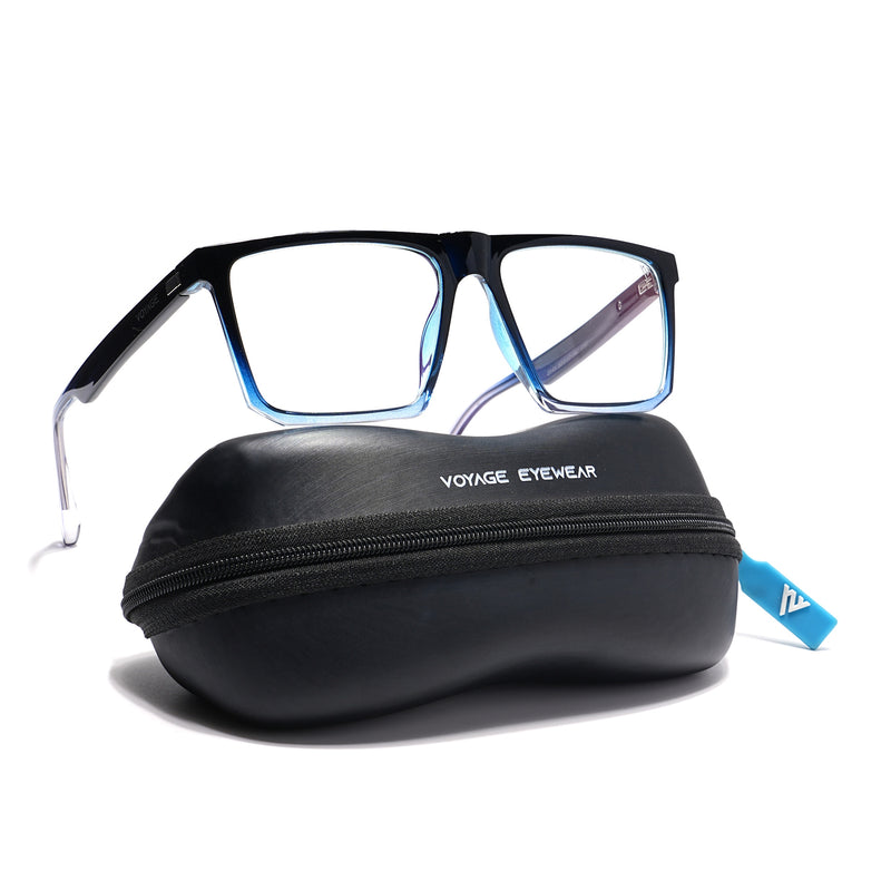 Voyage Visionary Select Black & Light Blue Square Eyeglasses for Men & Women (2041SLMG6372-C7)