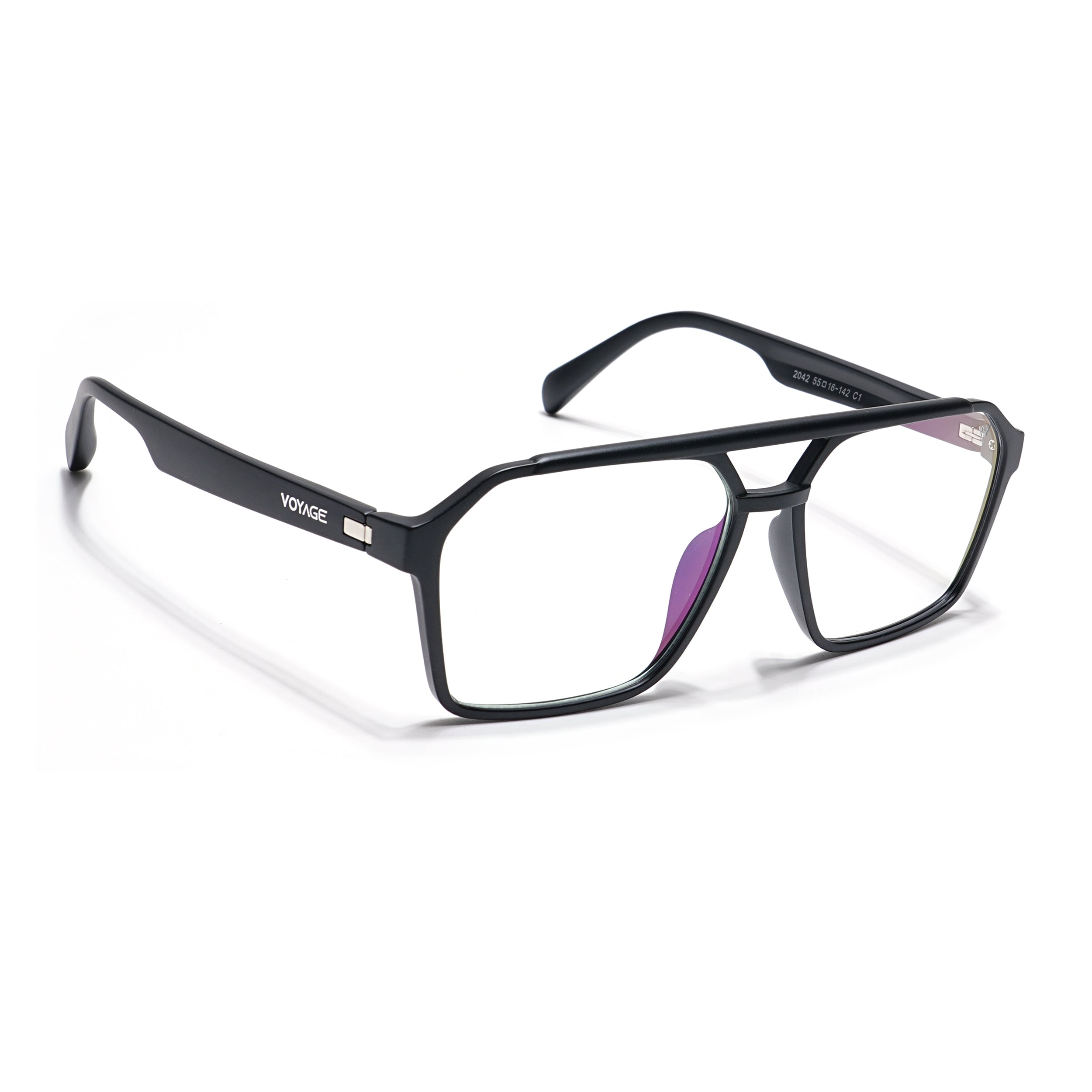 Voyage Visionary Select Matt Black Wayfarer Eyeglasses for Men & Women (2042SLMG6373-C1)