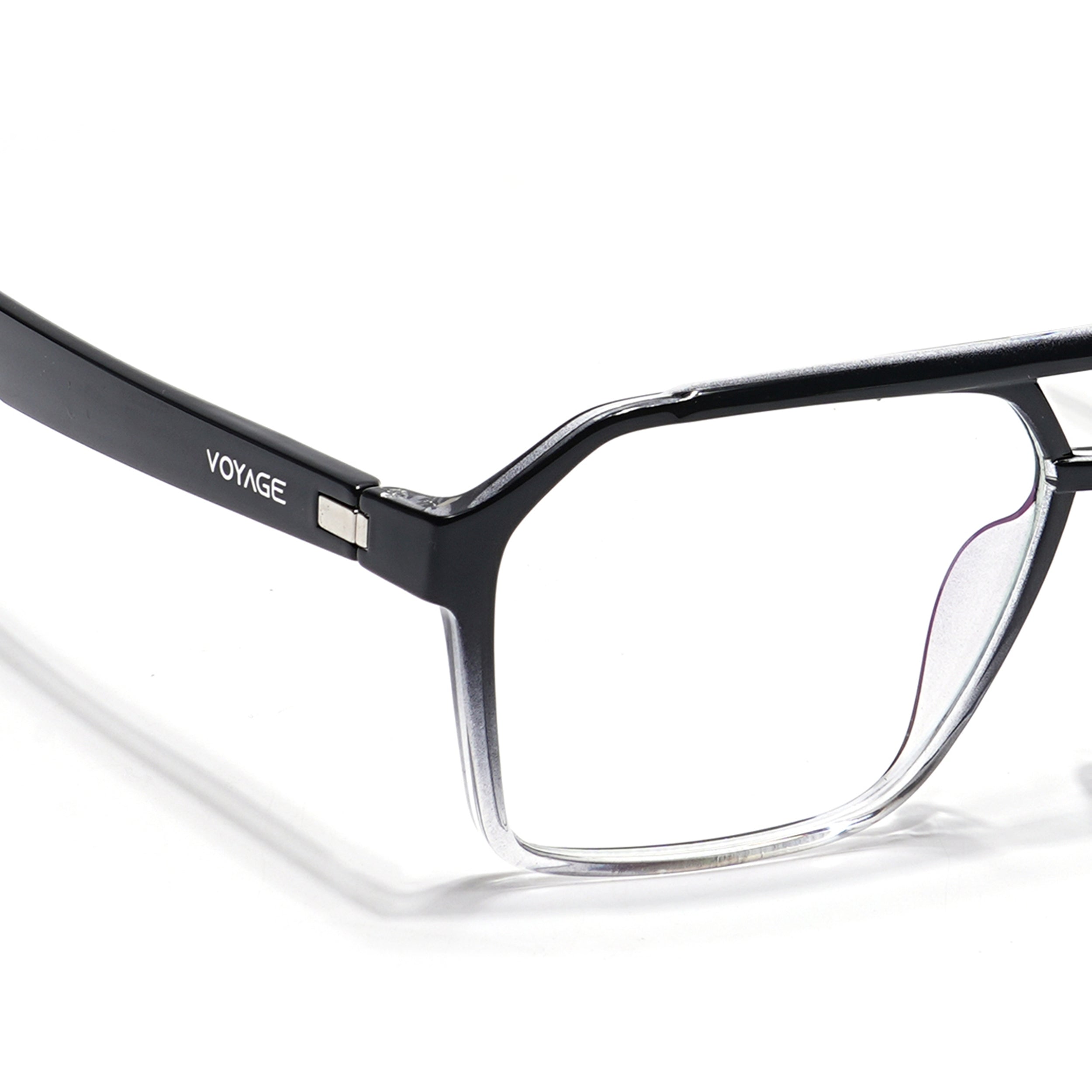 Voyage Visionary Select Black & Transparent Wayfarer Eyeglasses for Men & Women (2042SLMG6376-C4)