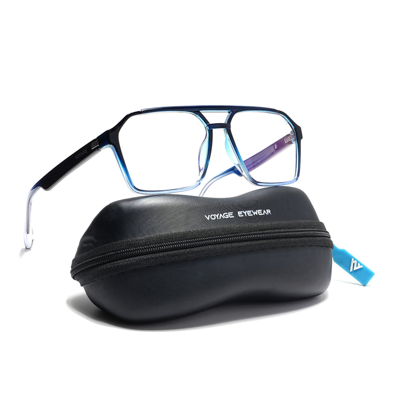 Voyage Visionary Select Black & Light Blue Wayfarer Eyeglasses for Men & Women (2042SLMG6378-C6)