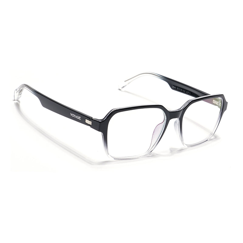 Voyage Visionary Select Black & Transparent Square Eyeglasses for Men & Women (2043SLMG6383-C5)