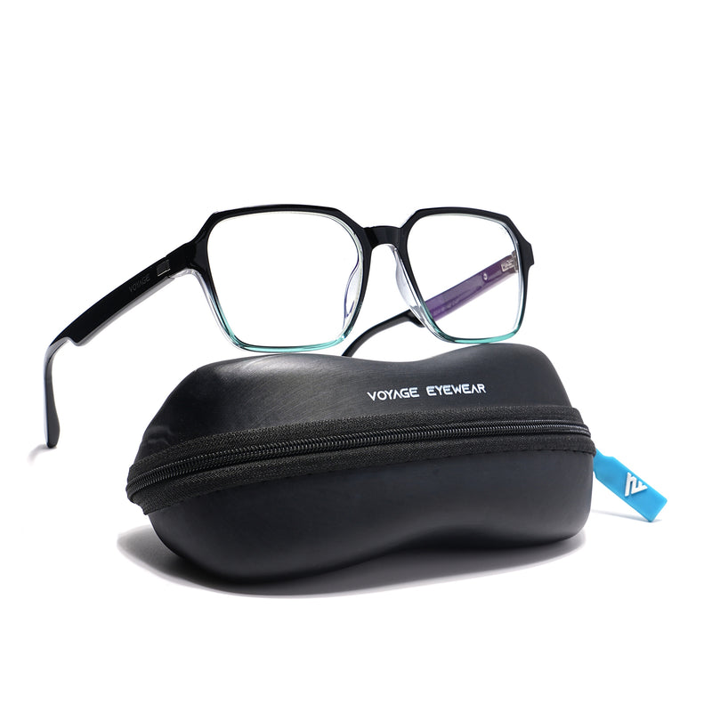 Voyage Visionary Select Black & Light Blue Square Eyeglasses for Men & Women (2043SLMG6385-C7)