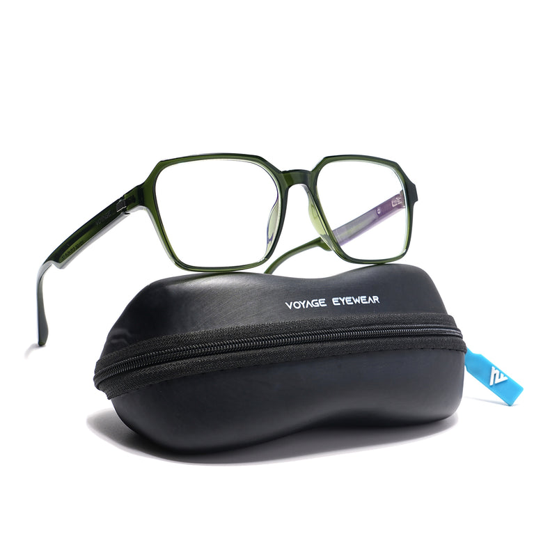 Voyage Visionary Select Olive Square Eyeglasses for Men & Women (2043SLMG6386-C8)