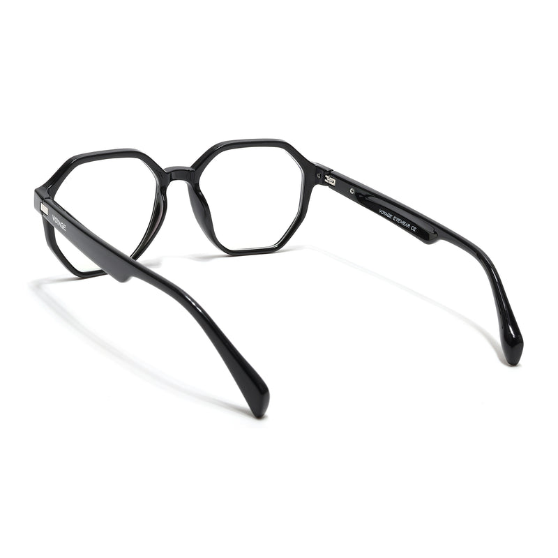 Voyage Visionary Select Shine Black Geometric Eyeglasses for Men & Women (2045SLMG6462-C2)