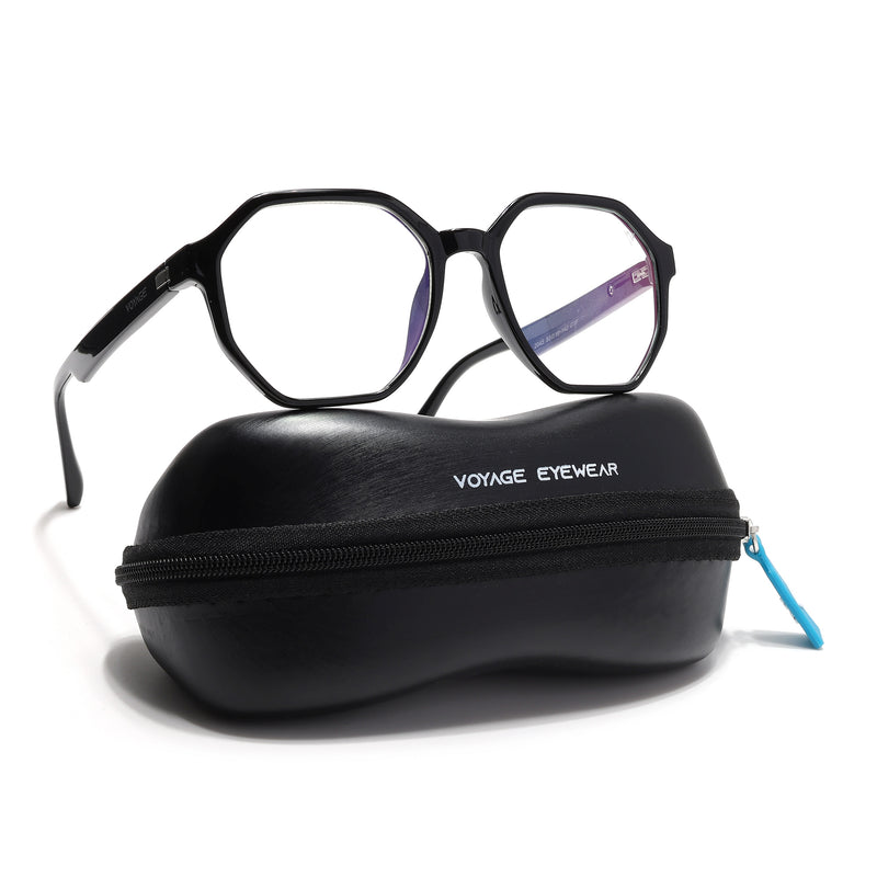 Voyage Visionary Select Shine Black Geometric Eyeglasses for Men & Women (2045SLMG6462-C2)