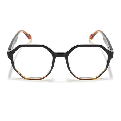 Voyage Visionary Select Black & Brown Geometric Eyeglasses for Men & Women (2045SLMG6464-C4)