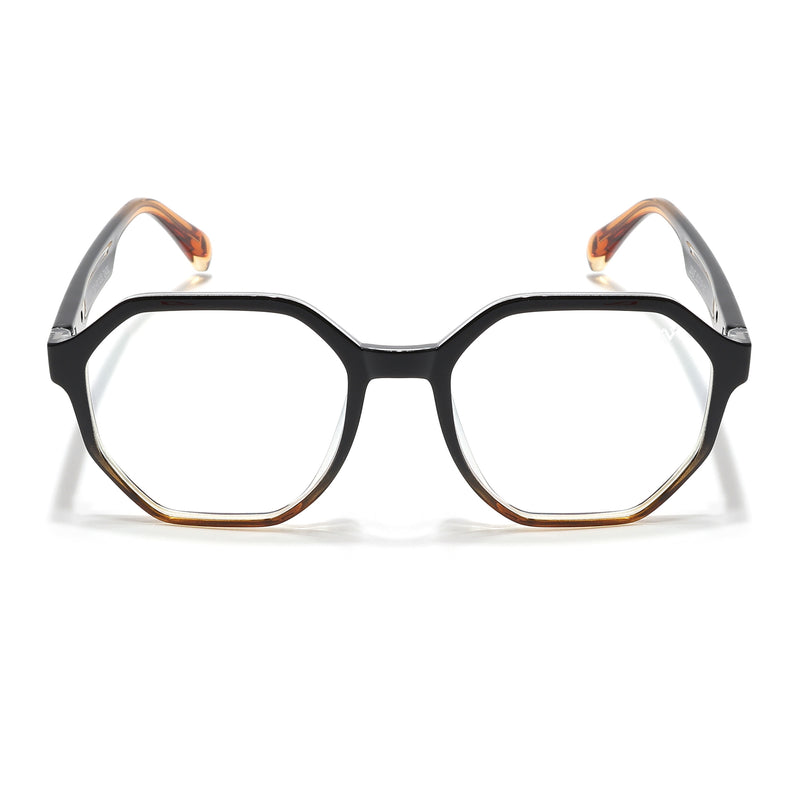 Voyage Visionary Select Black & Brown Geometric Eyeglasses for Men & Women (2045SLMG6464-C4)