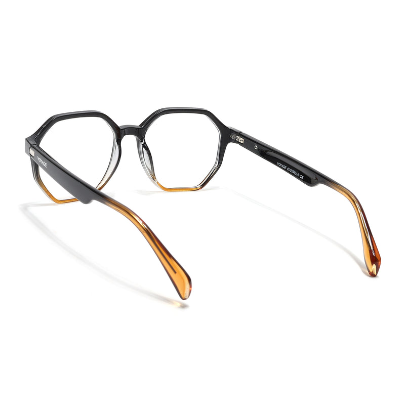 Voyage Visionary Select Black & Brown Geometric Eyeglasses for Men & Women (2045SLMG6464-C4)