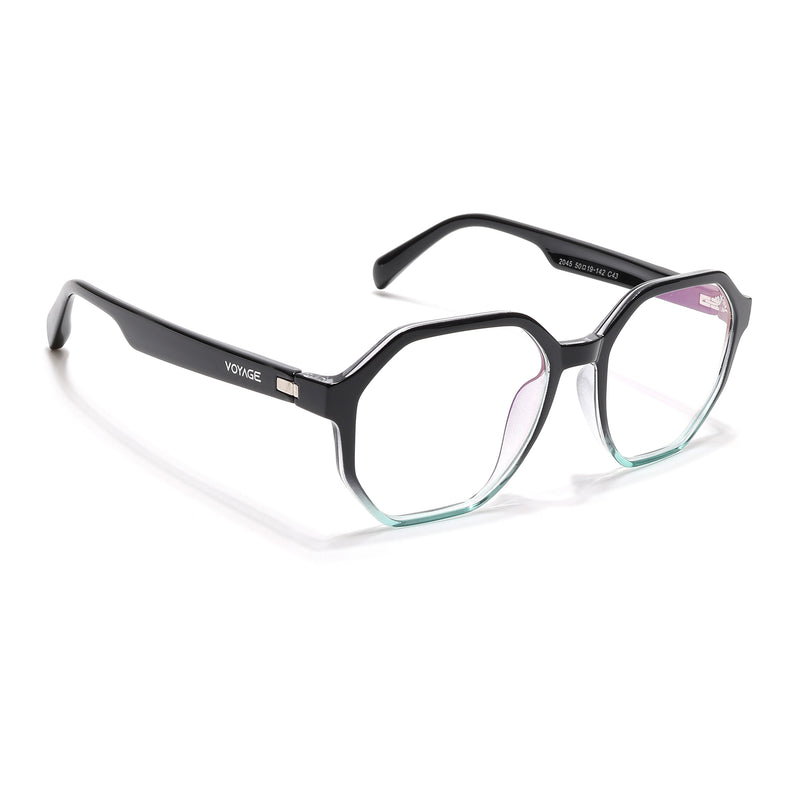 Voyage Visionary Select Black & Blue Geometric Eyeglasses for Men & Women (2045SLMG6465-C5)