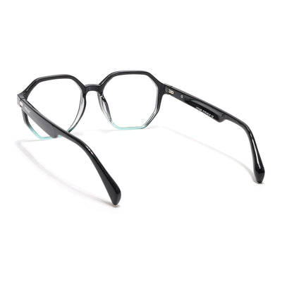 Voyage Visionary Select Black & Blue Geometric Eyeglasses for Men & Women (2045SLMG6465-C5)