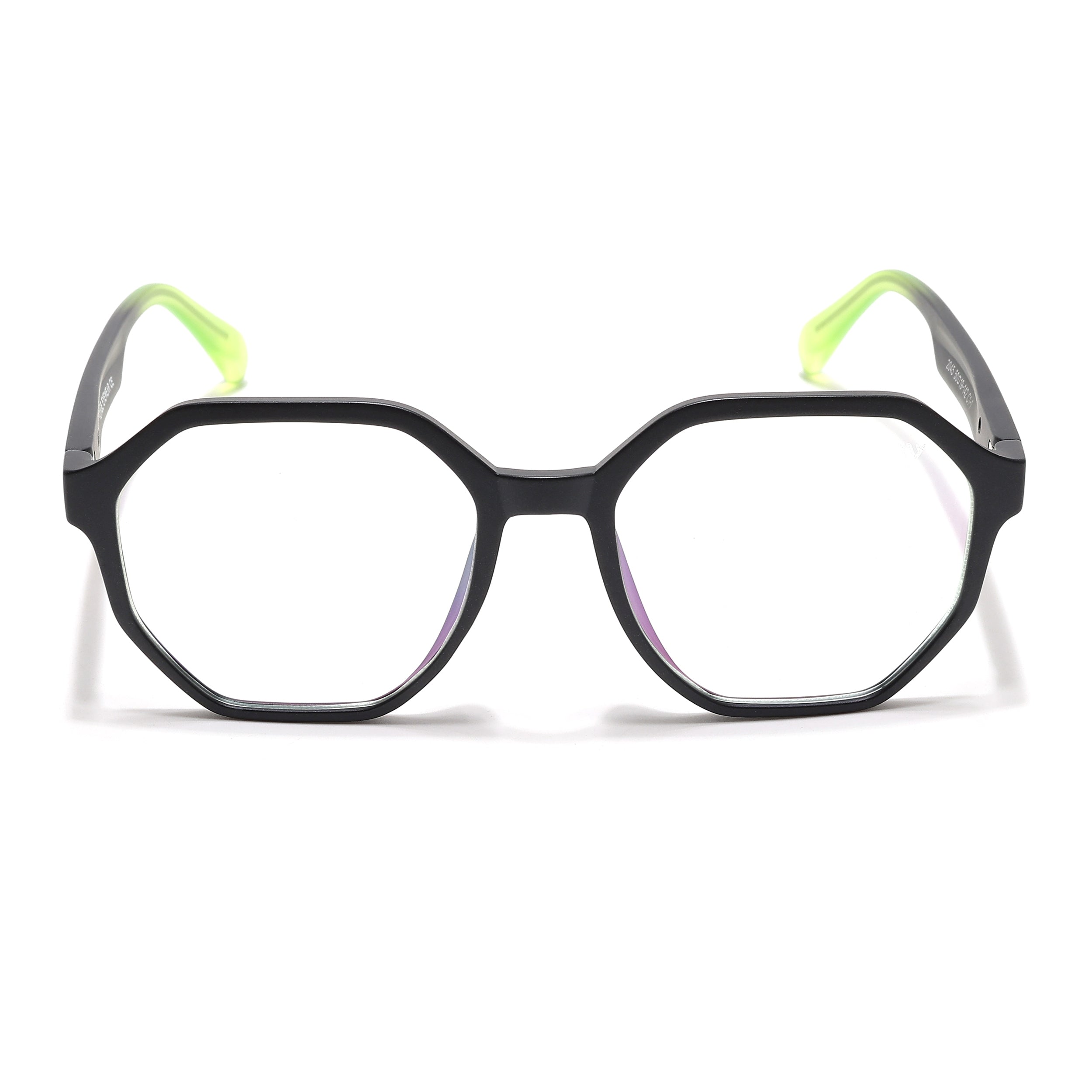 Voyage Visionary Select Matt Black Geometric Eyeglasses for Men & Women (2045SLMG6466-C6)