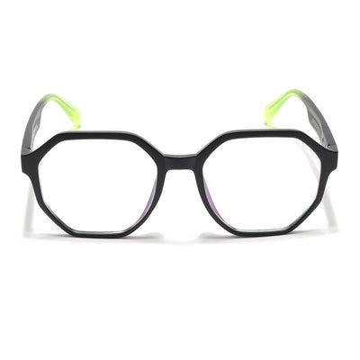 Voyage Visionary Select Matt Black Geometric Eyeglasses for Men & Women (2045SLMG6466-C6)