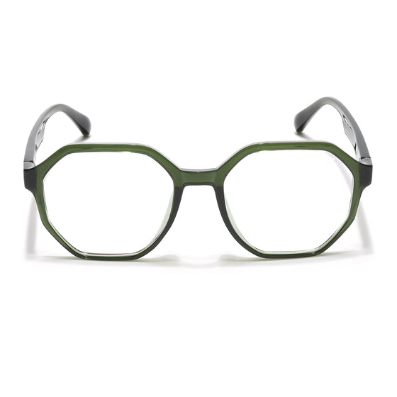 Voyage Visionary Select Olive Geometric Eyeglasses for Men & Women (2045SLMG6467-C7)