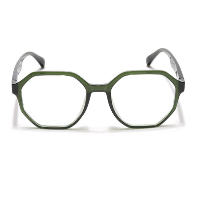 Voyage Visionary Select Olive Geometric Eyeglasses for Men & Women (2045SLMG6467-C7)