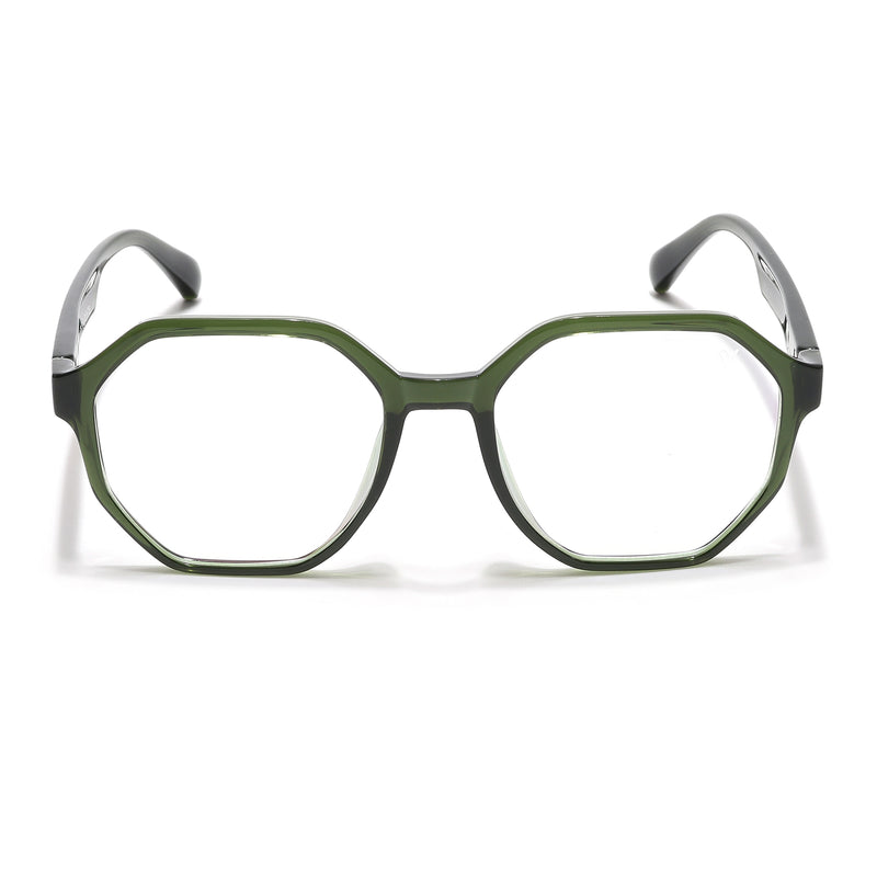 Voyage Visionary Select Olive Geometric Eyeglasses for Men & Women (2045SLMG6467-C7)