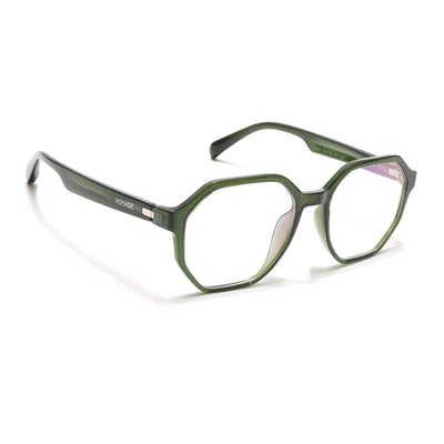 Voyage Visionary Select Olive Geometric Eyeglasses for Men & Women (2045SLMG6467-C7)