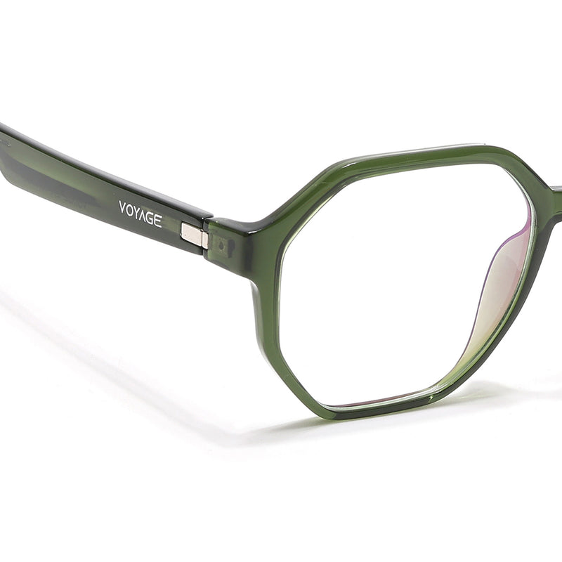 Voyage Visionary Select Olive Geometric Eyeglasses for Men & Women (2045SLMG6467-C7)