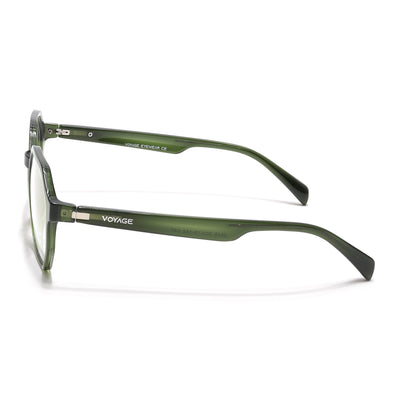 Voyage Visionary Select Olive Geometric Eyeglasses for Men & Women (2045SLMG6467-C7)