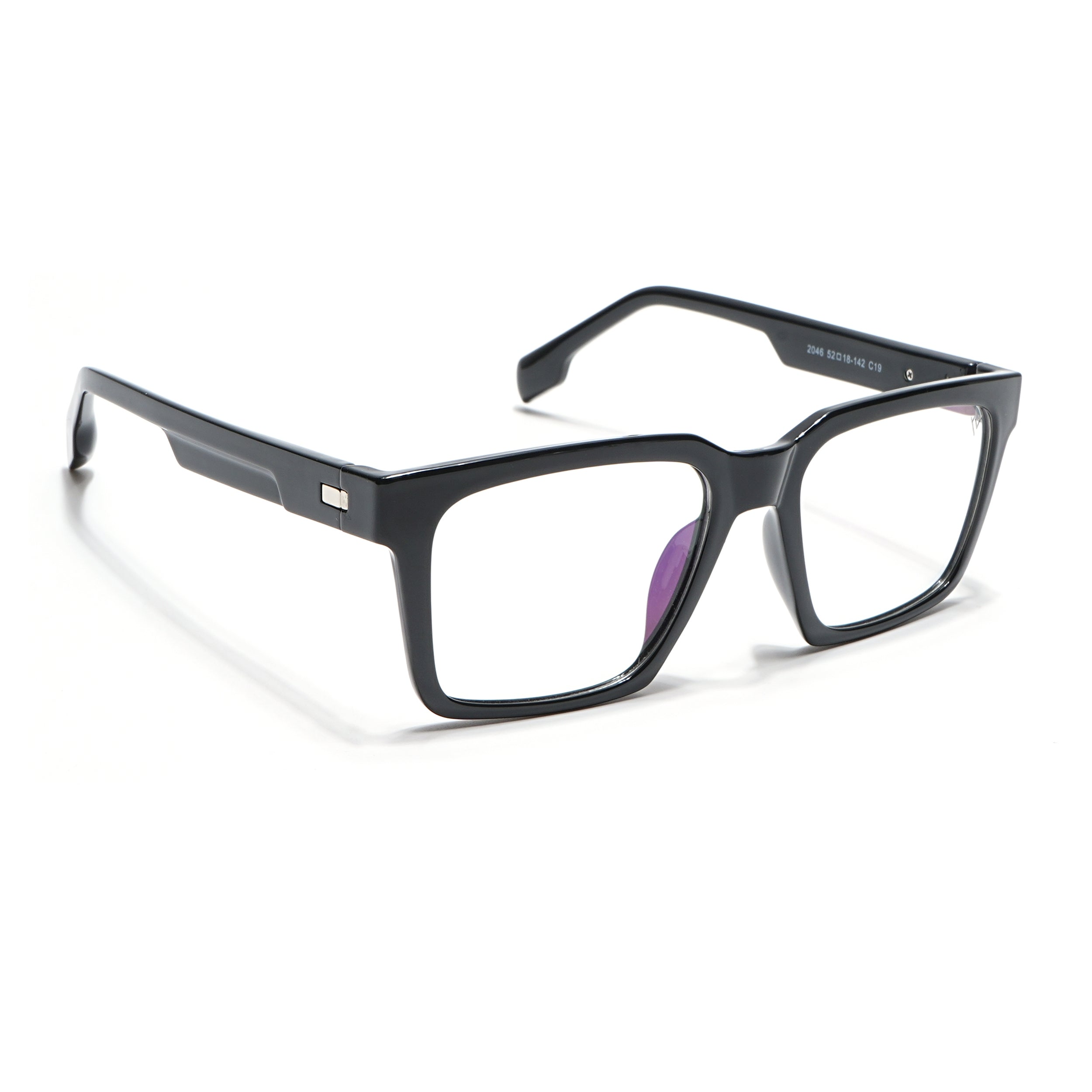 Voyage Visionary Select Shine Black Square Eyeglasses for Men & Women (2046SLMG6388-C2)