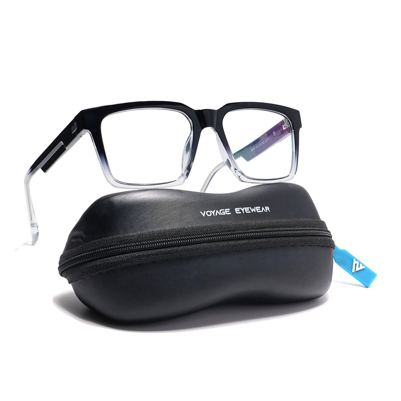 Voyage Visionary Select Black & Transparent Square Eyeglasses for Men & Women (2046SLMG6390-C4)