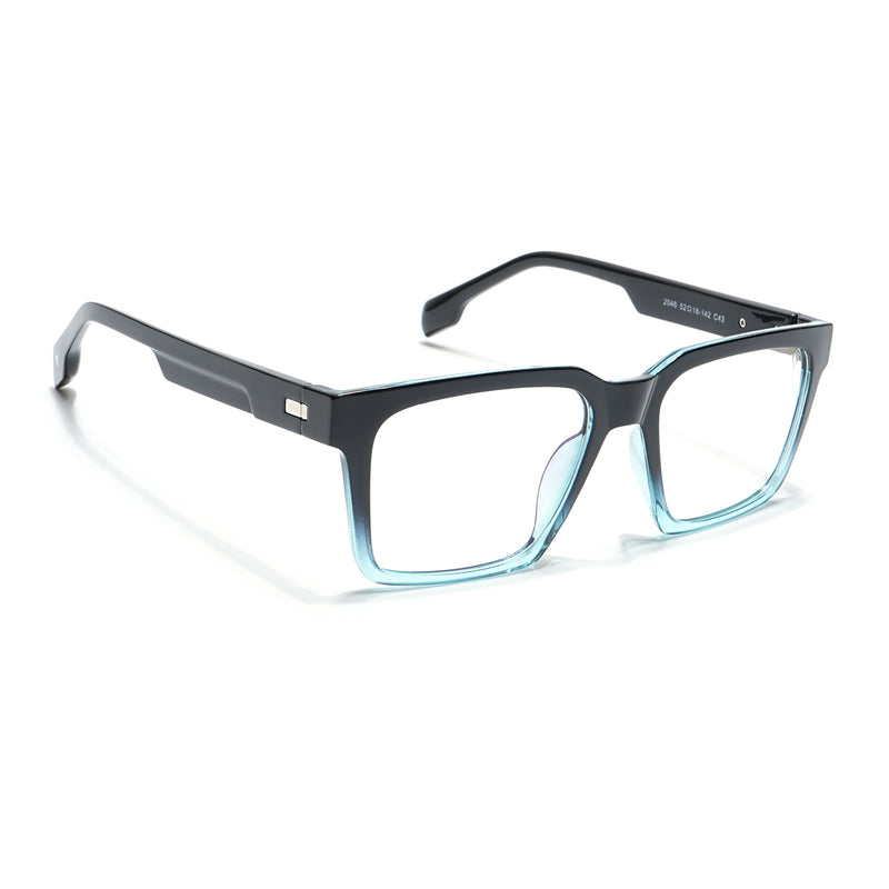 Voyage Visionary Select Black & Light Blue Square Eyeglasses for Men & Women (2046SLMG6392-C6)