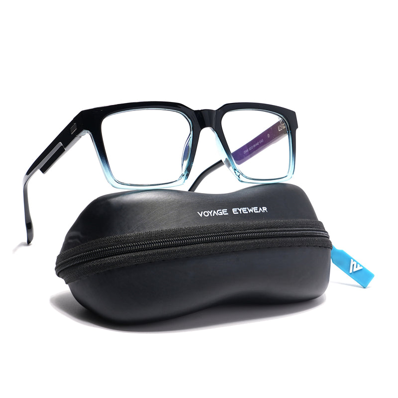 Voyage Visionary Select Black & Light Blue Square Eyeglasses for Men & Women (2046SLMG6392-C6)