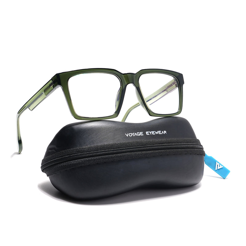 Voyage Visionary Select Olive Square Eyeglasses for Men & Women (2046SLMG6393-C7)