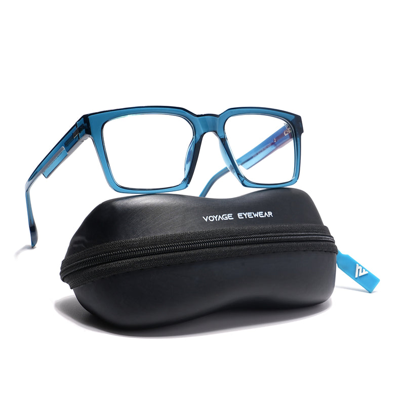 Voyage Visionary Select Blue Square Eyeglasses for Men & Women (2046SLMG6394-C8)