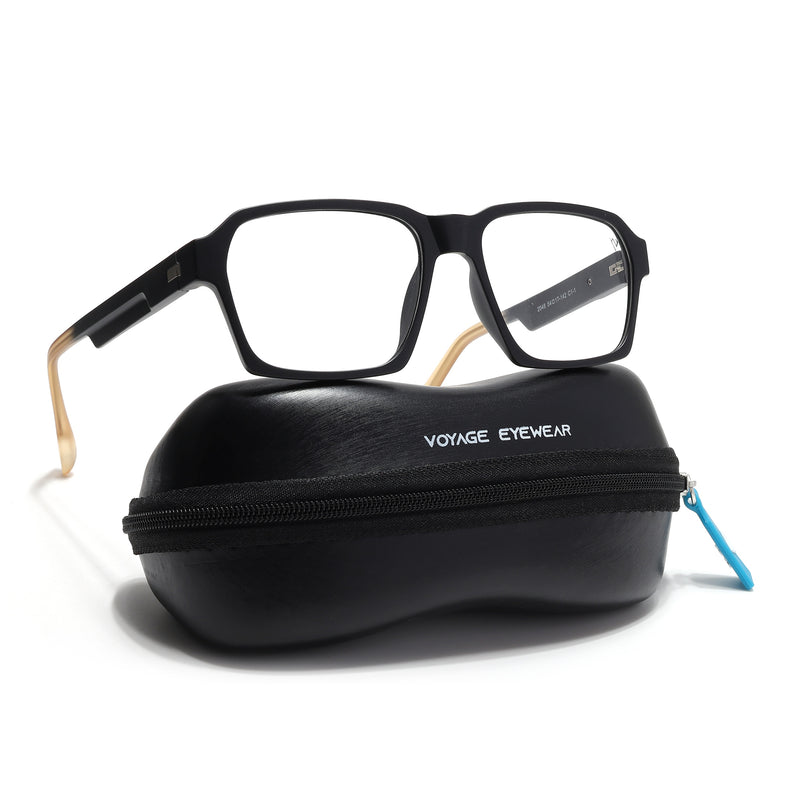 Voyage Visionary Select Matt Black Square Eyeglasses for Men & Women (2048SLMG6468-C1)