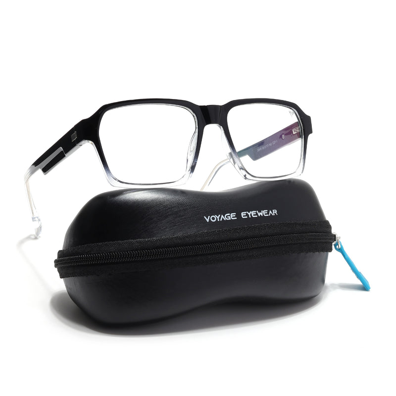 Voyage Visionary Select Black & Transparent Square Eyeglasses for Men & Women (2048SLMG6471-C4)