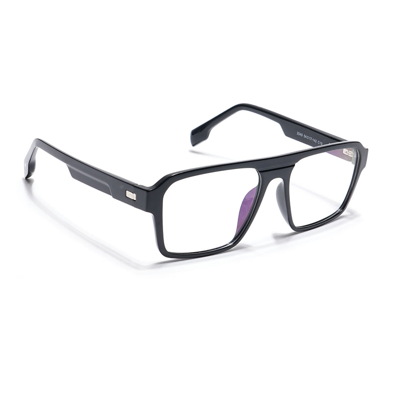 Voyage Visionary Select Shine Black Square Eyeglasses for Men & Women (2049SLMG6403-C1)