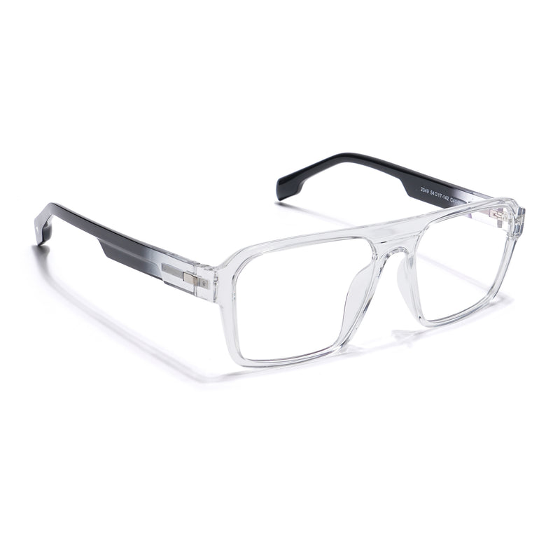 Voyage Visionary Select Transparent Square Eyeglasses for Men & Women (2049SLMG6404-C2)