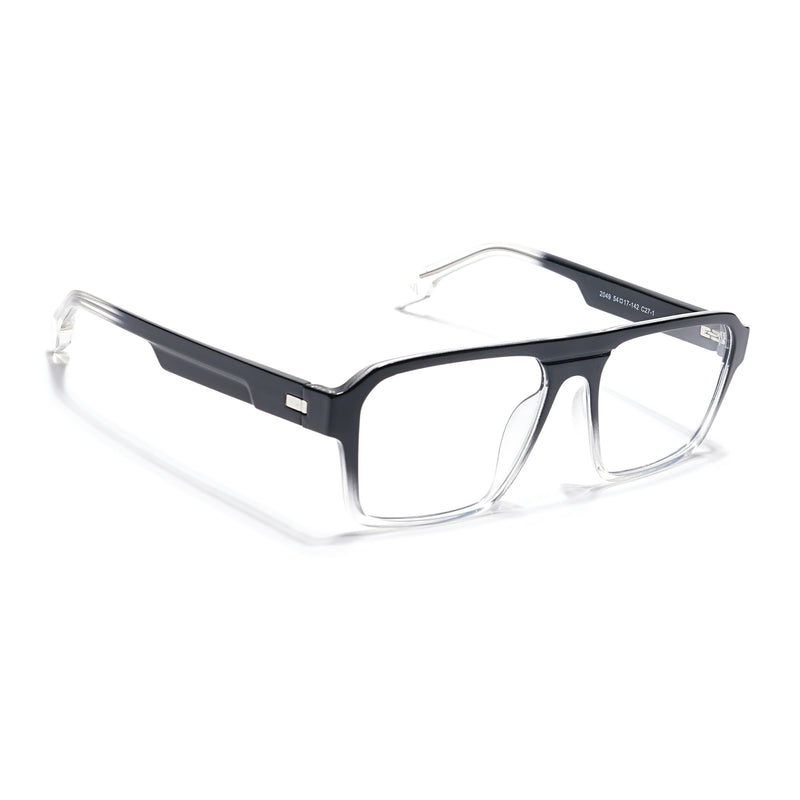 Voyage Visionary Select Black & Transparent Square Eyeglasses for Men & Women (2049SLMG6405-C3)