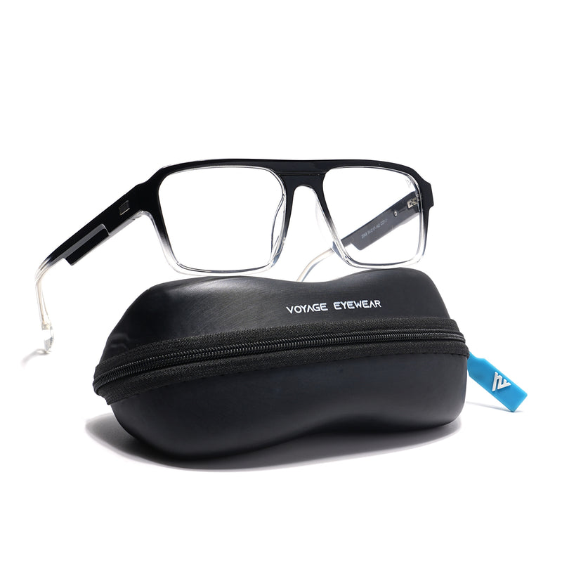 Voyage Visionary Select Black & Transparent Square Eyeglasses for Men & Women (2049SLMG6405-C3)