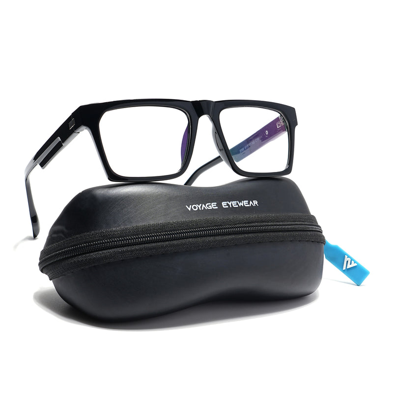 Voyage Visionary Select Shine Black Square Eyeglasses for Men & Women (2050SLMG6406-C1)