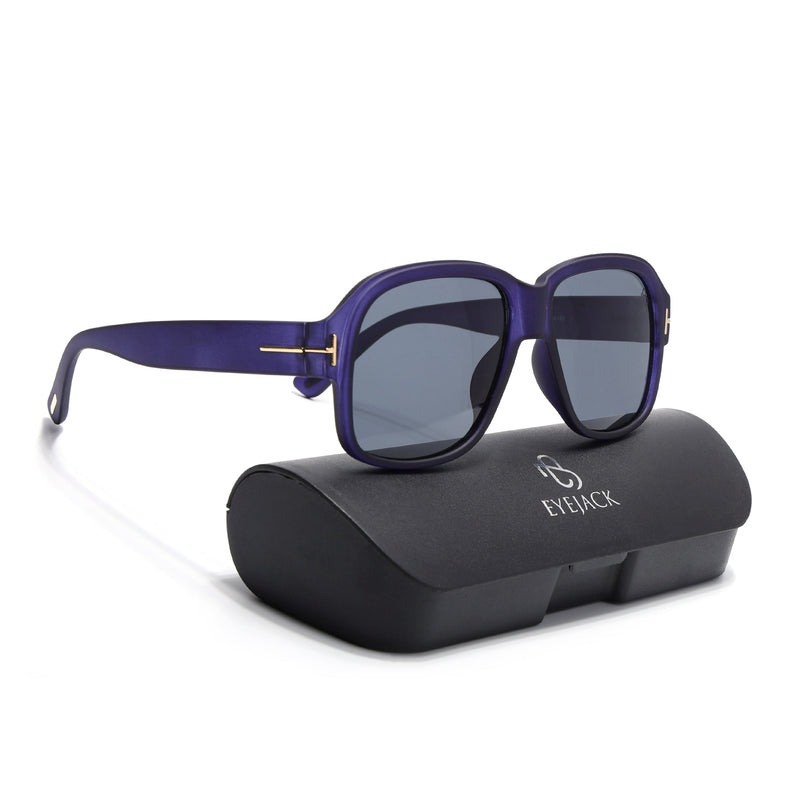 Eyejack Blue Wayfarer Sunglasses for Men & Women (21034CL1060)