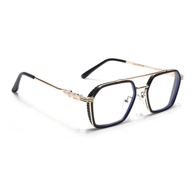 Voyage Black & Golden Wayfarer Eyeglasses for Men & Women (2166MG5261-C2)