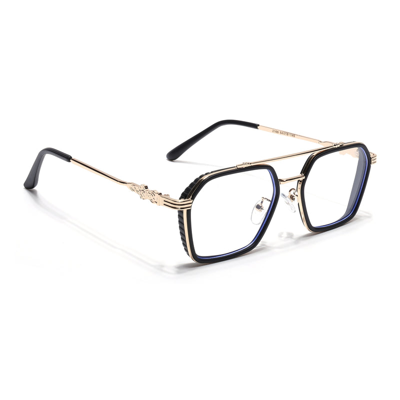 Voyage Black & Golden Wayfarer Eyeglasses for Men & Women (2166MG5261-C2)