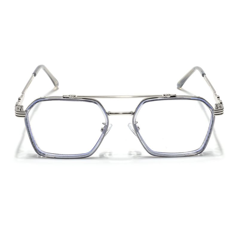 Voyage Grey & Silver Wayfarer Eyeglasses for Men & Women (2166MG5263-C4)