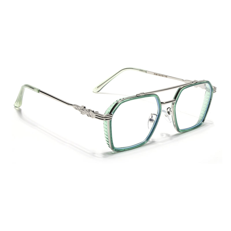 Voyage Green & Silver Wayfarer Eyeglasses for Men & Women (2166MG5264-C5)