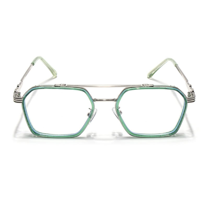 Voyage Green & Silver Wayfarer Eyeglasses for Men & Women (2166MG5264-C5)