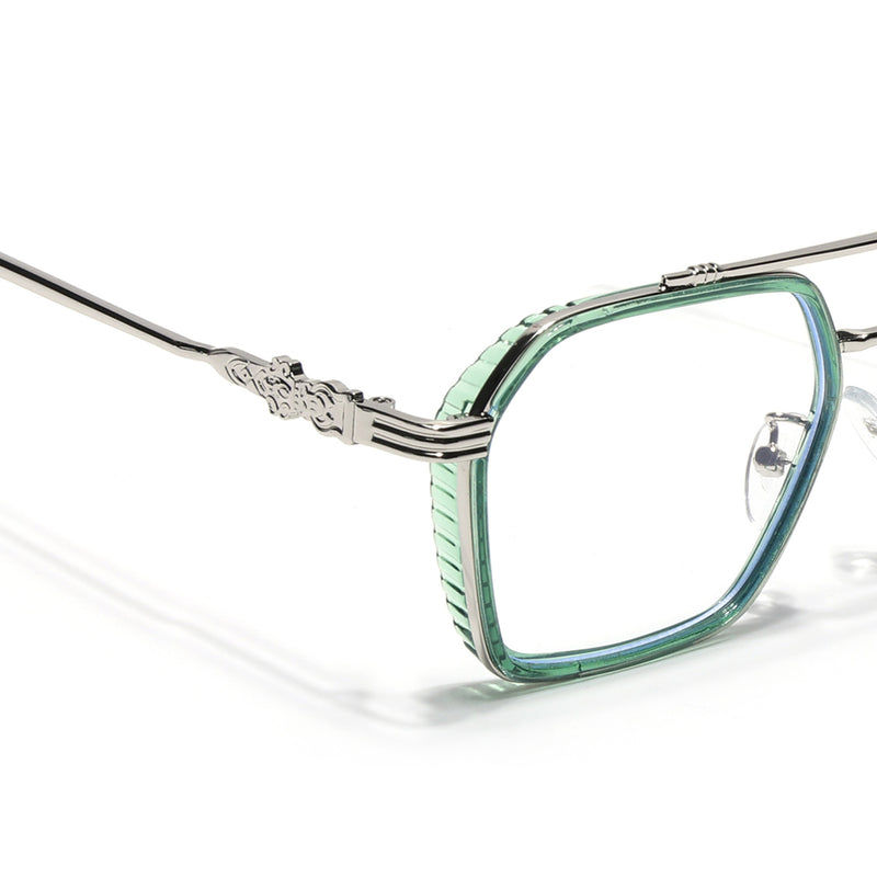 Voyage Green & Silver Wayfarer Eyeglasses for Men & Women (2166MG5264-C5)