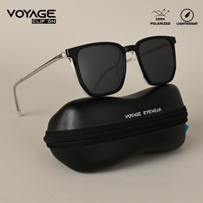 Voyage Transparent Wayfarer TR Clip-On Polarized Sunglasses for Men & Women (2181PMG4658-C2)