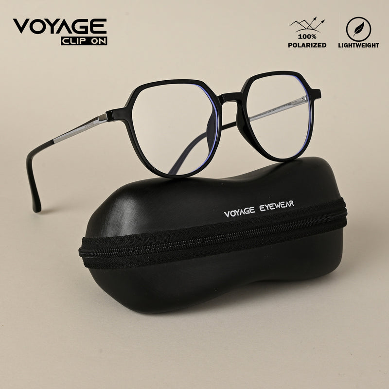 Voyage Black Wayfarer TR Clip-On Polarized Sunglasses for Men & Women (2182PMG4659-C1)
